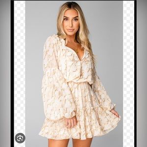 BuddyLove ZOZO elastic waist mini dress in Sand dollar NWT